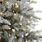 8.5ft. Pre-Lit Slim Flocked Nova Scotia Spruce Artificial Christmas Tree, Warm White LED Lights